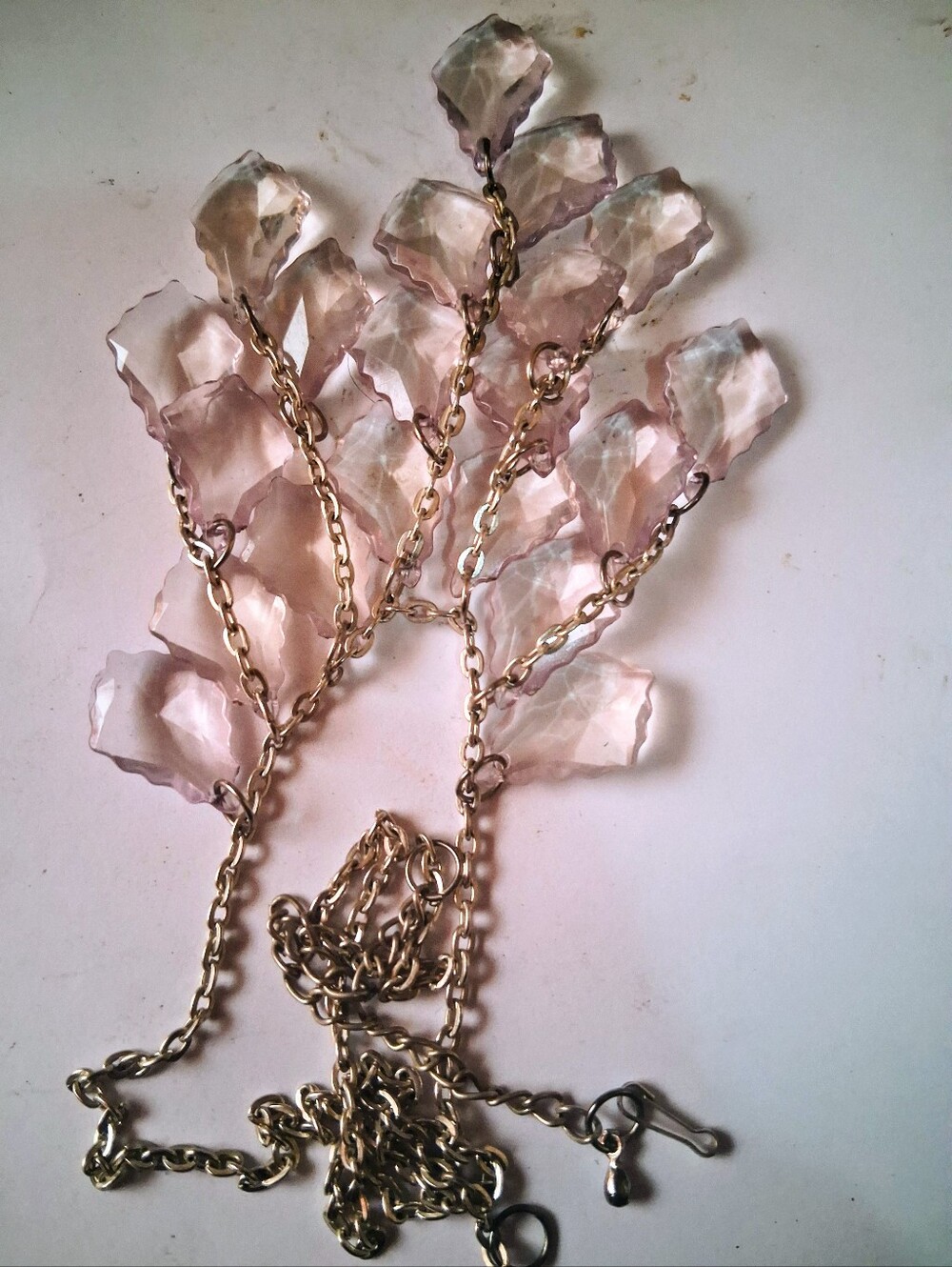 Vintage Pink Crystal Statement Necklace